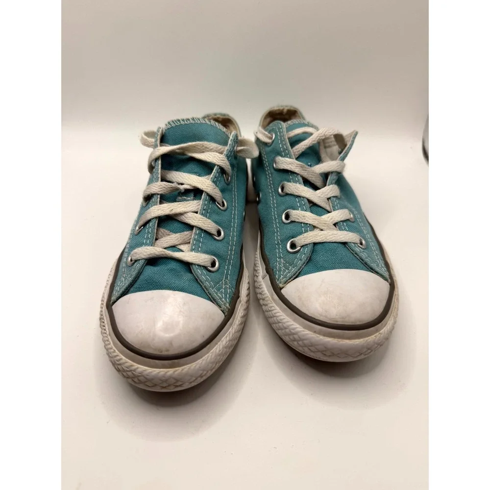 Converse Chuck Taylor All Star Low 654364F‎ Kids 2 Sneaker Teal Canvas Shoes